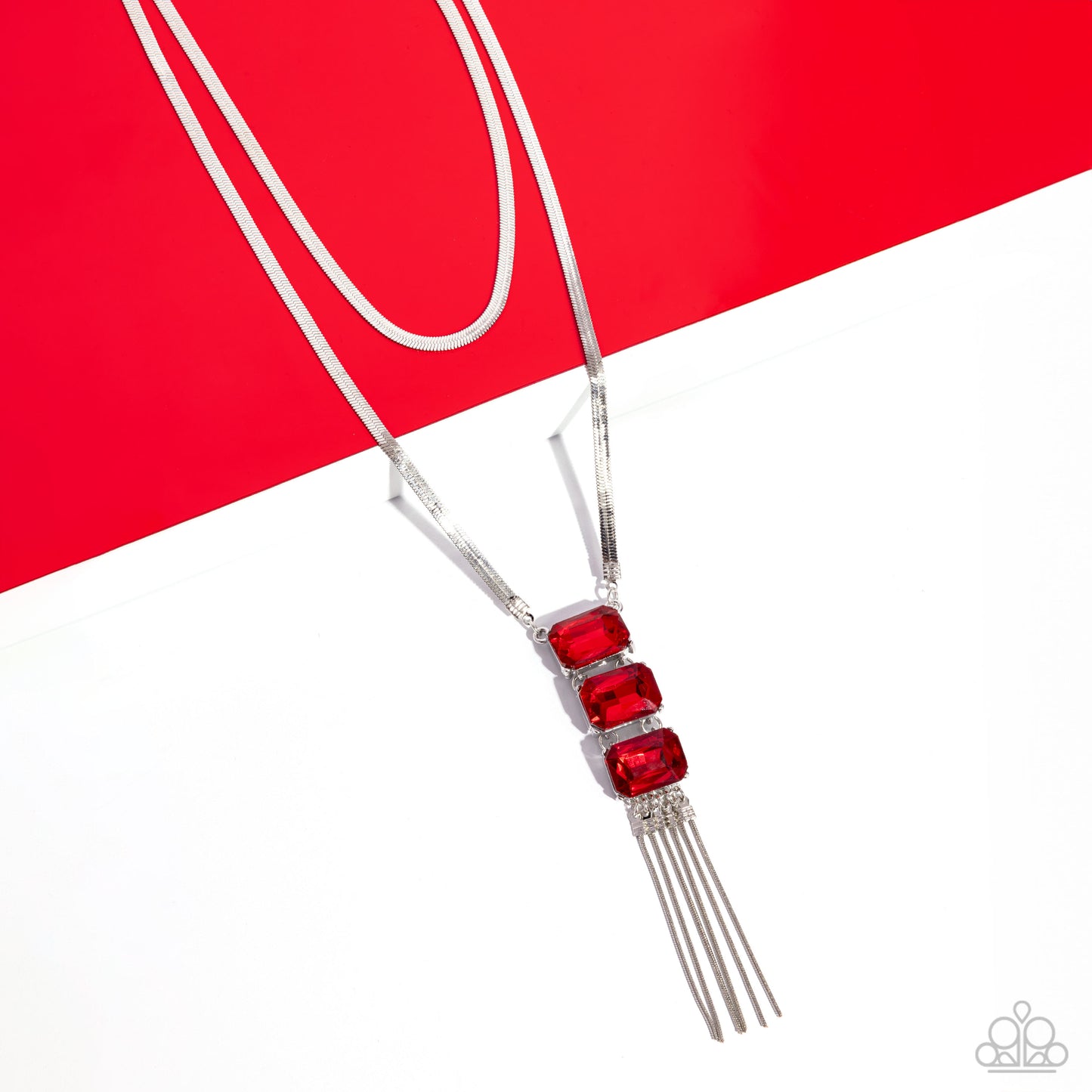 Passionate Pageantry - Red Necklace Earring Set