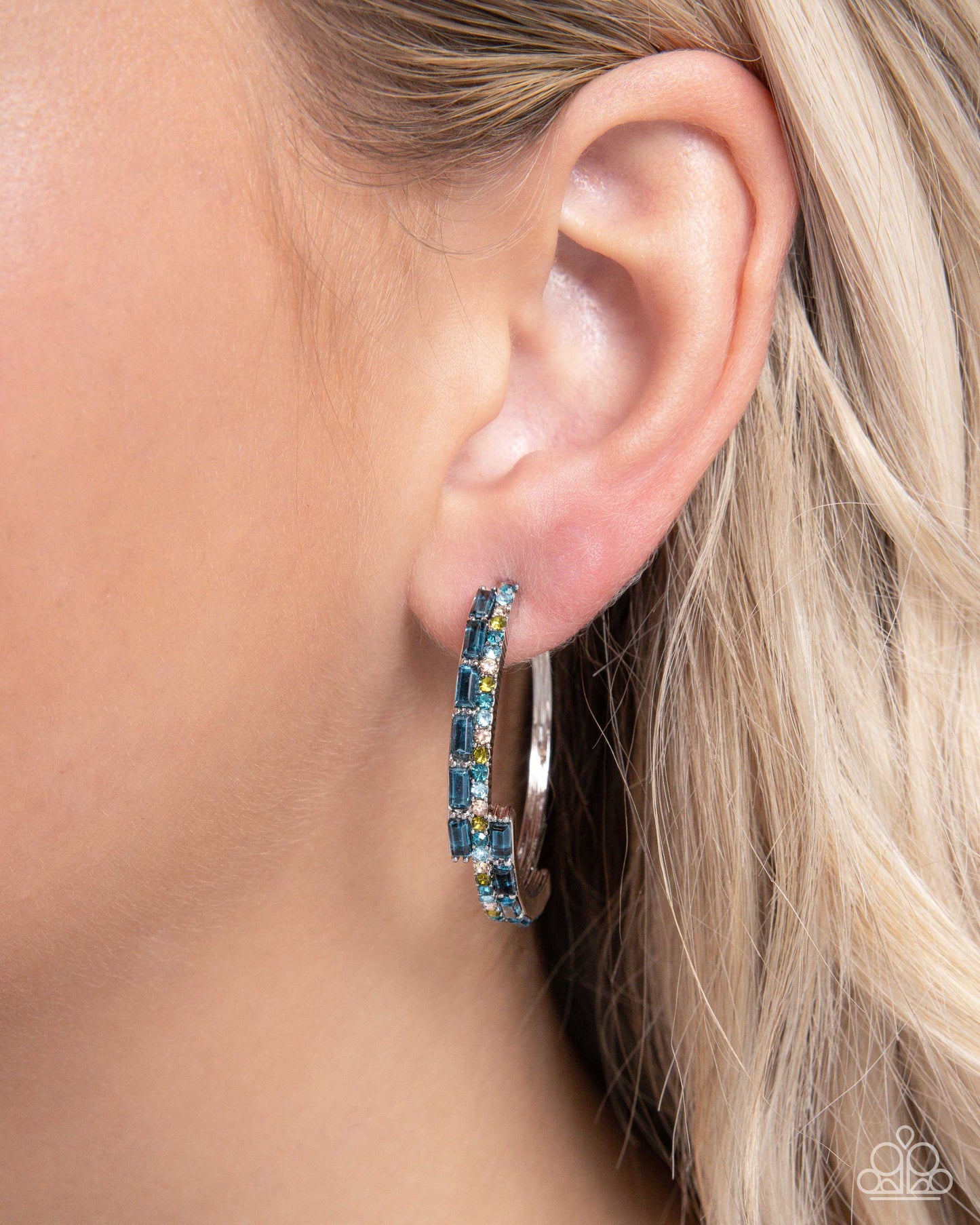 Ritzy Reputation - Blue Hoop Earrings