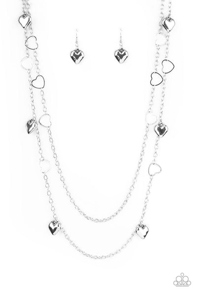 Chicly Cupid Silver Necklace  Earring Set