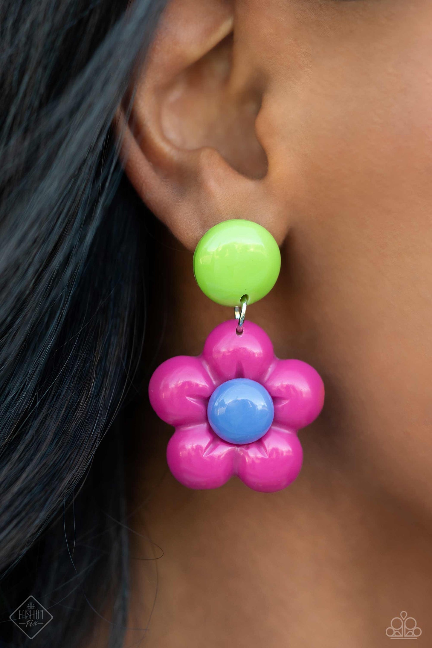 Poppin Posies - Pink Earring/Ring 2 PCS Set