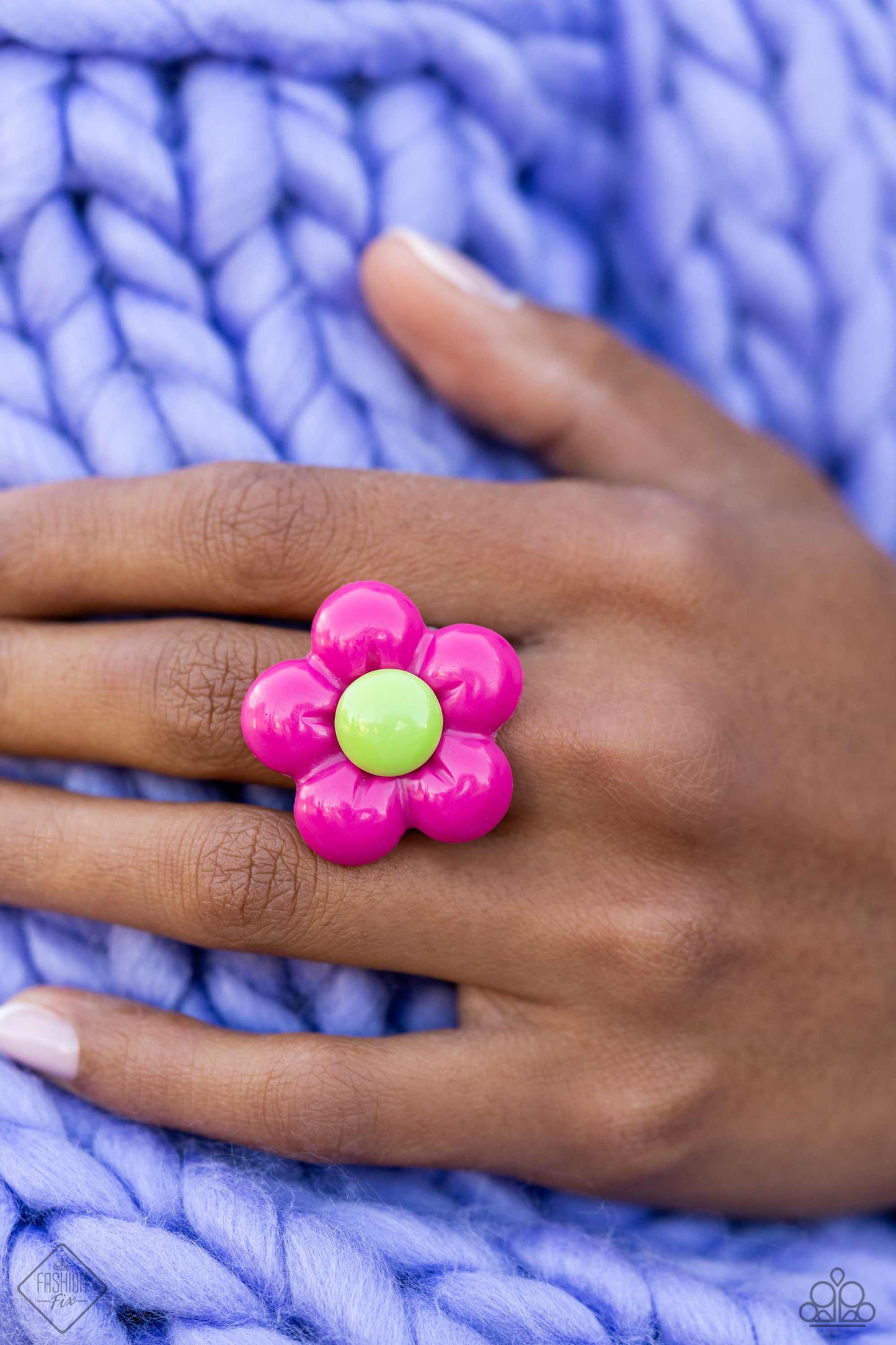 Poppin Posies - Pink Earring/Ring 2 PCS Set