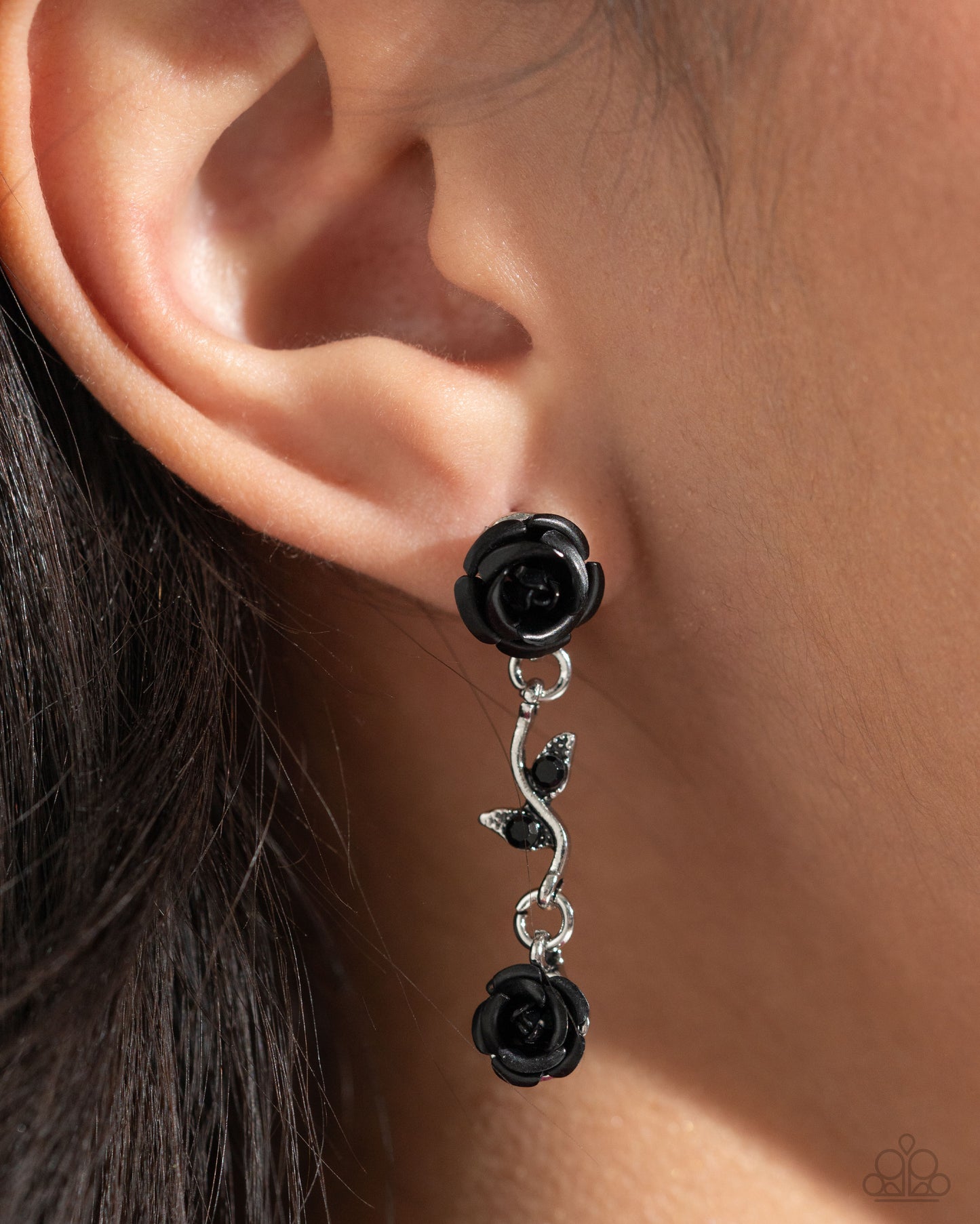 Led by the ROSE - Black Post Earrings