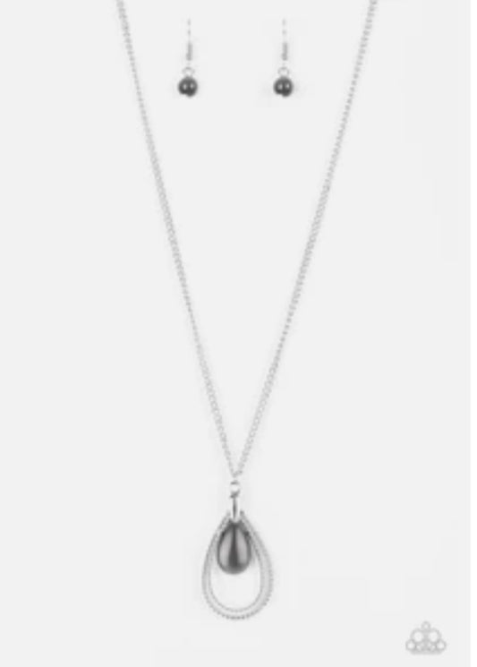 Teardrop Tranquility  Black Necklace