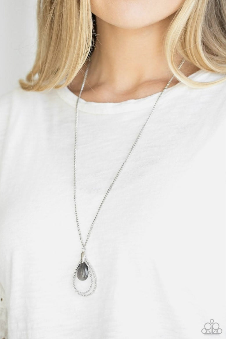 Teardrop Tranquility  Black Necklace