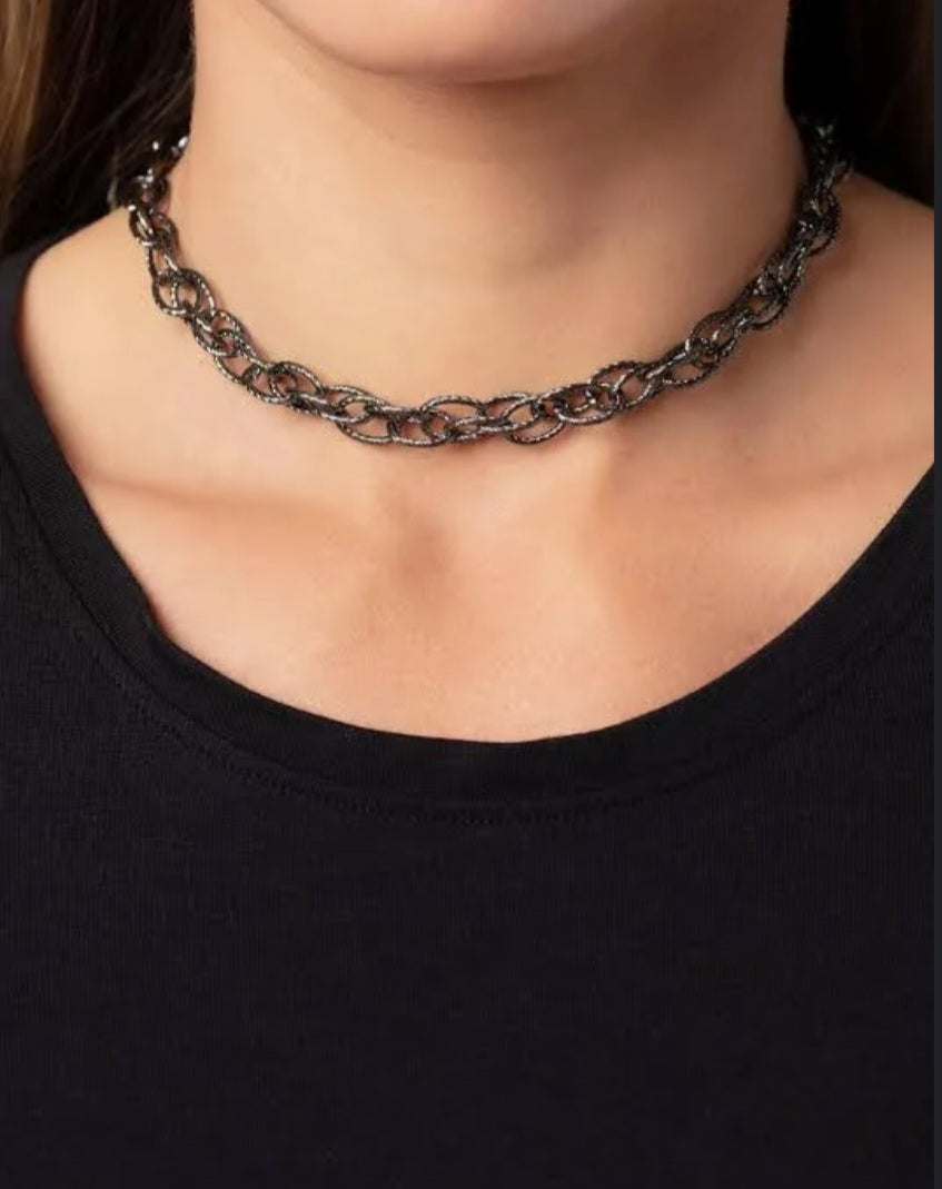 If I Only Had A Chain - Black Choker Necklace