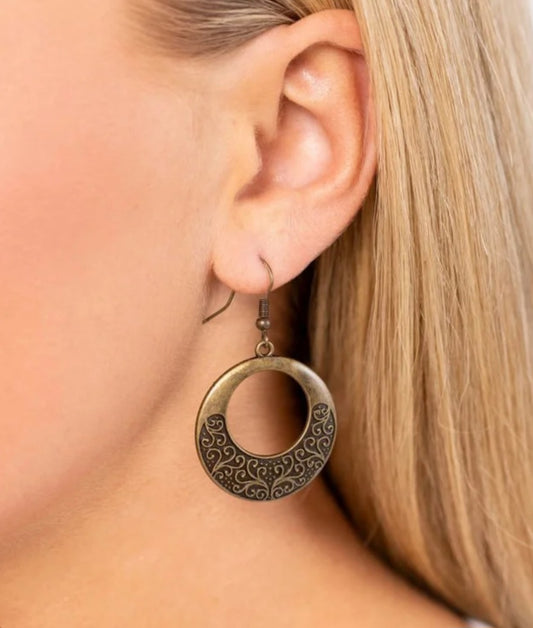 Secret Vineyards - Brass Earrings