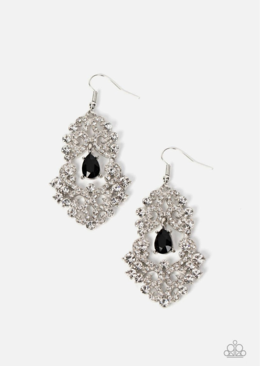 Sociable Sparkle Black  Earrings