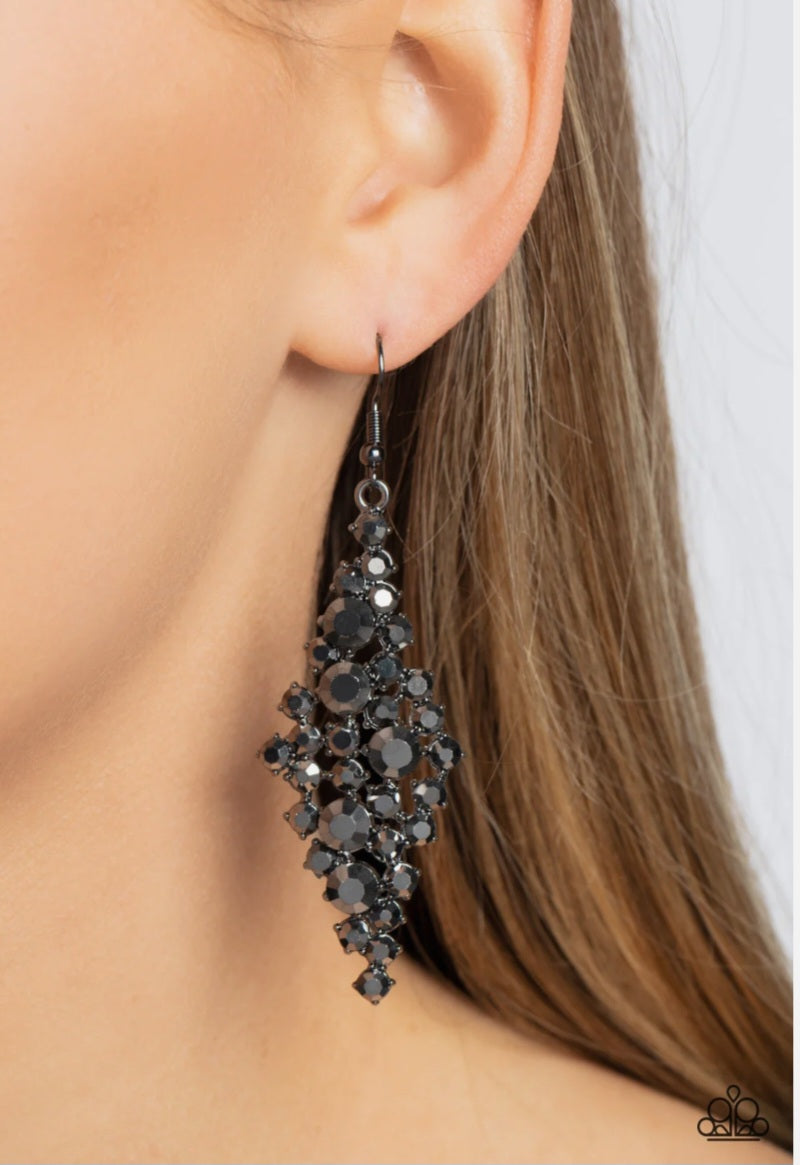 Celestial Comet Black Earrings