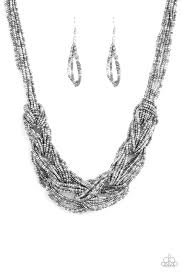 City Catwalk - Silver Necklace Earring Set