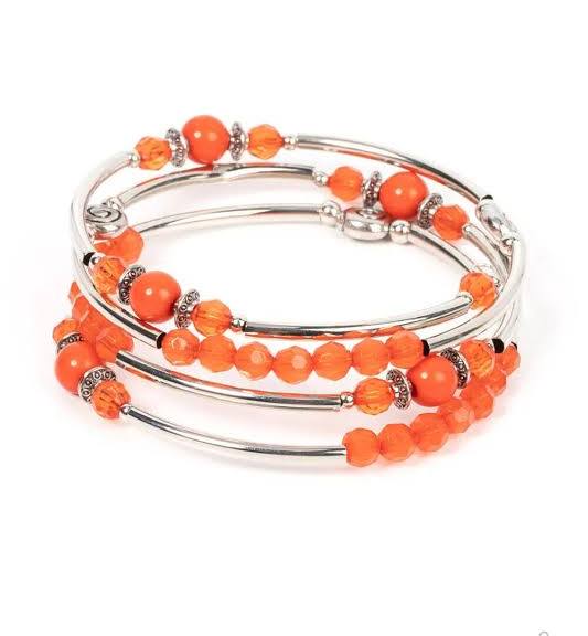 Whimsically Whirly - Orange Bracelet