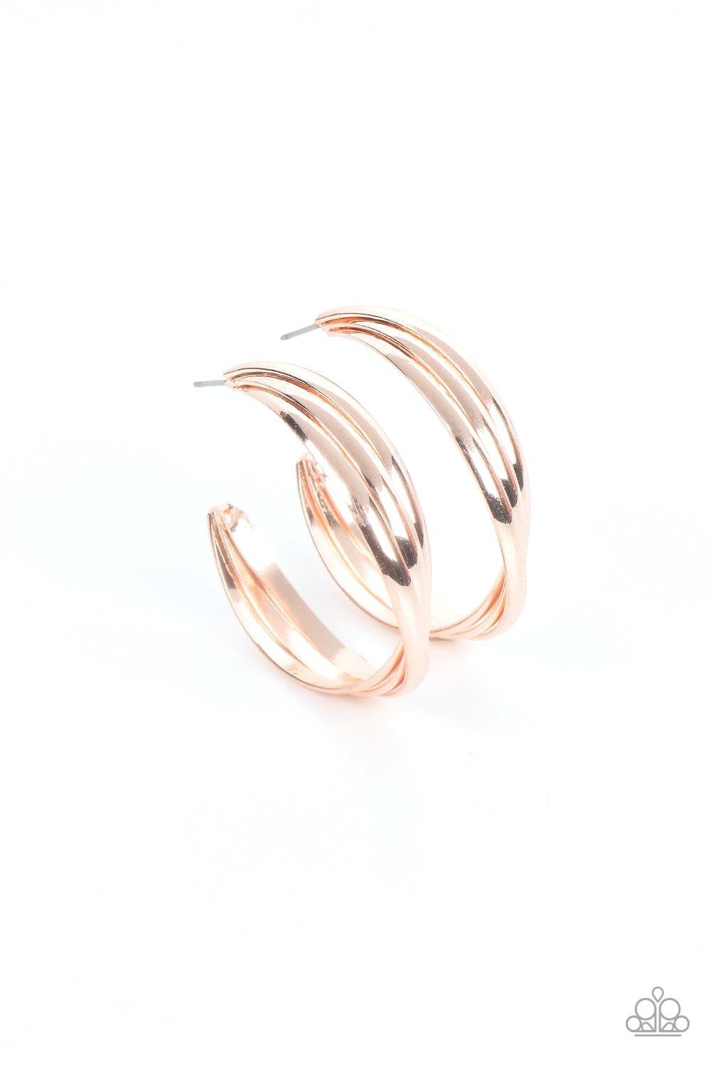 Curvy Charmer - Rose Gold Hoop Earrings