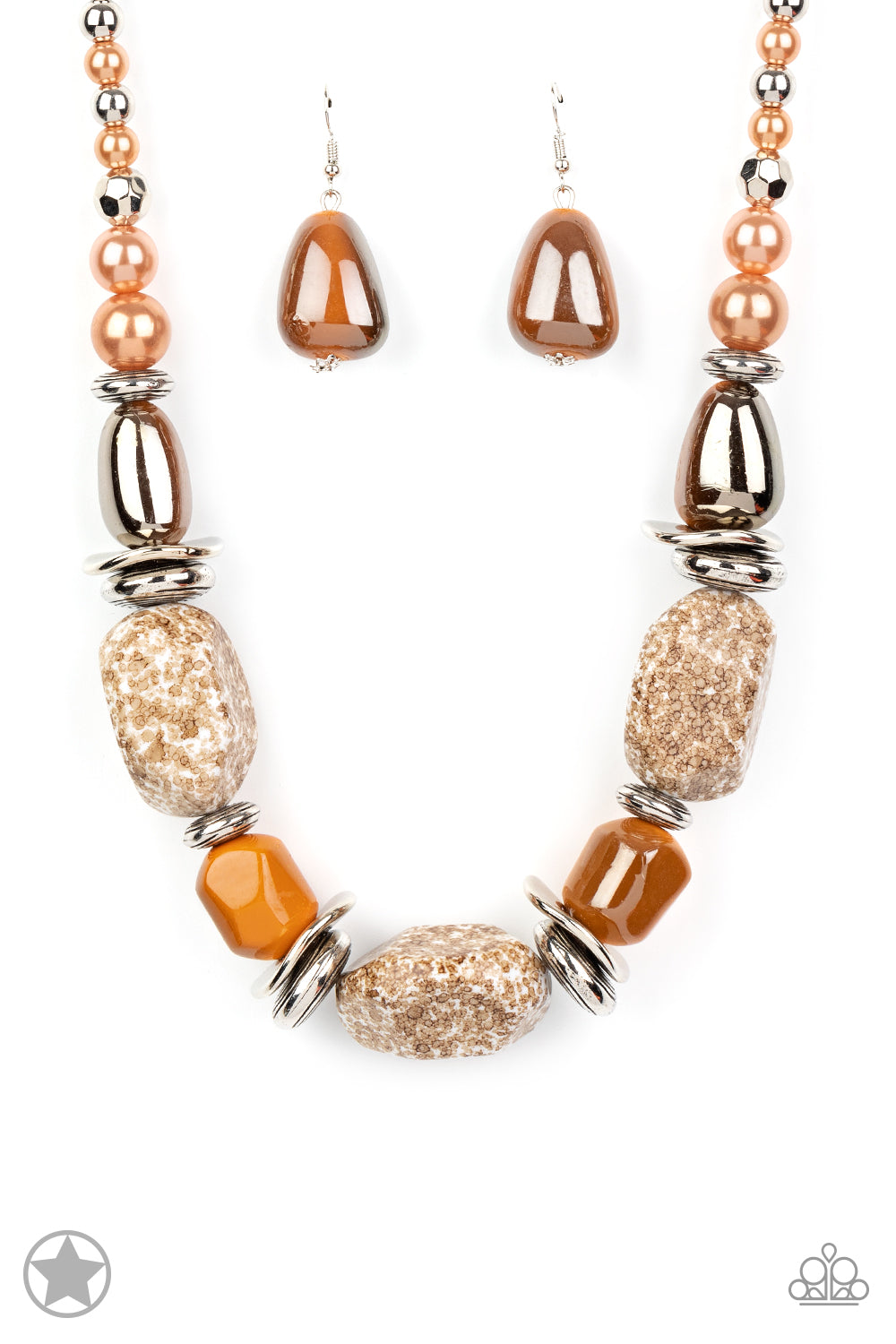 In Good Glazes - Peach Necklace Earring Set