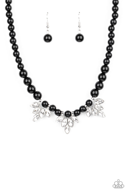 Society Socialite - Black Necklace Earring Set