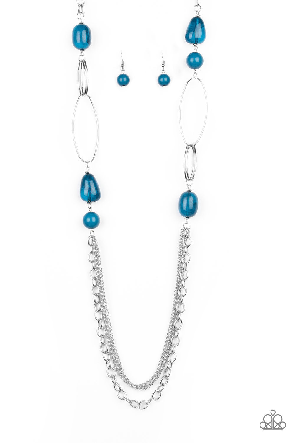 Pleasant Promenade - Blue Necklace Earring Set