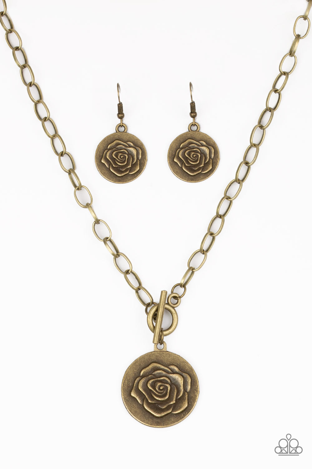 Beautifully Belle - Brass Necklace Earring Set