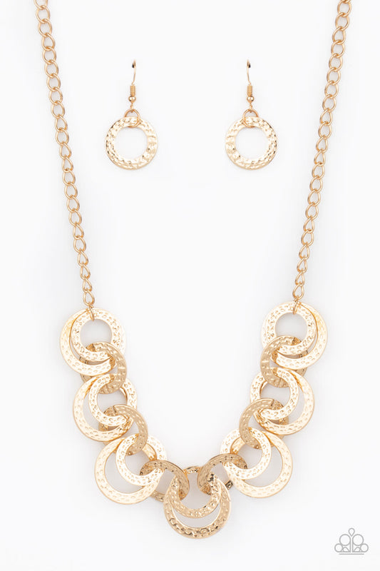 Treasure Tease - Gold Necklace Earring Set