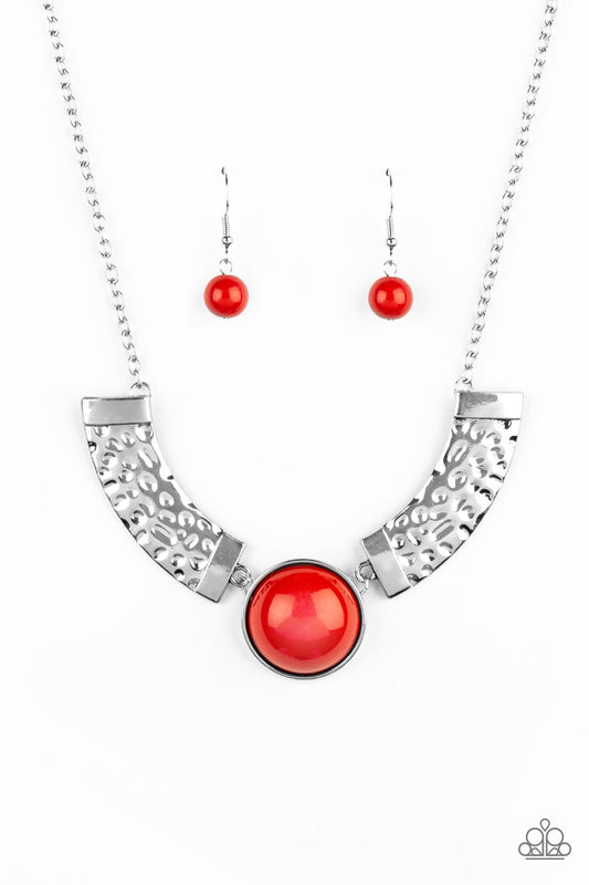 Egyptian Spell - Orange Necklace Earring Set