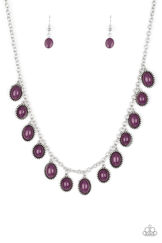 Make Some ROAM! - Purple Necklace Earring Set