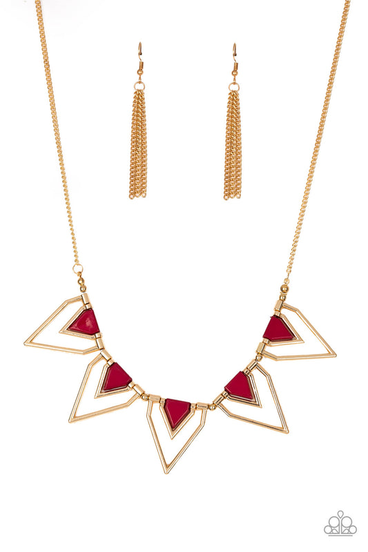 The Pack Leader - Red Necklace Earing Set