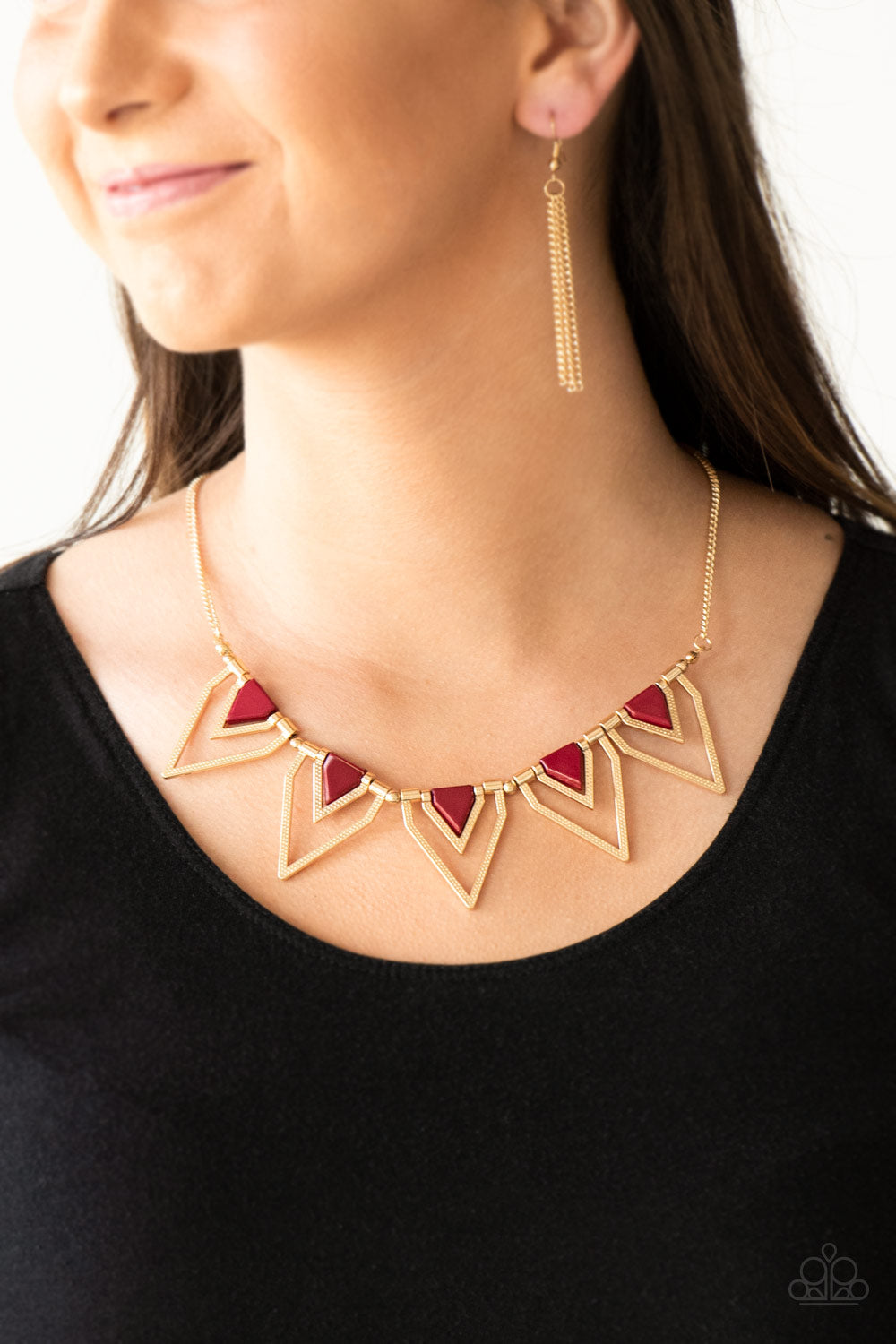 The Pack Leader - Red Necklace Earing Set