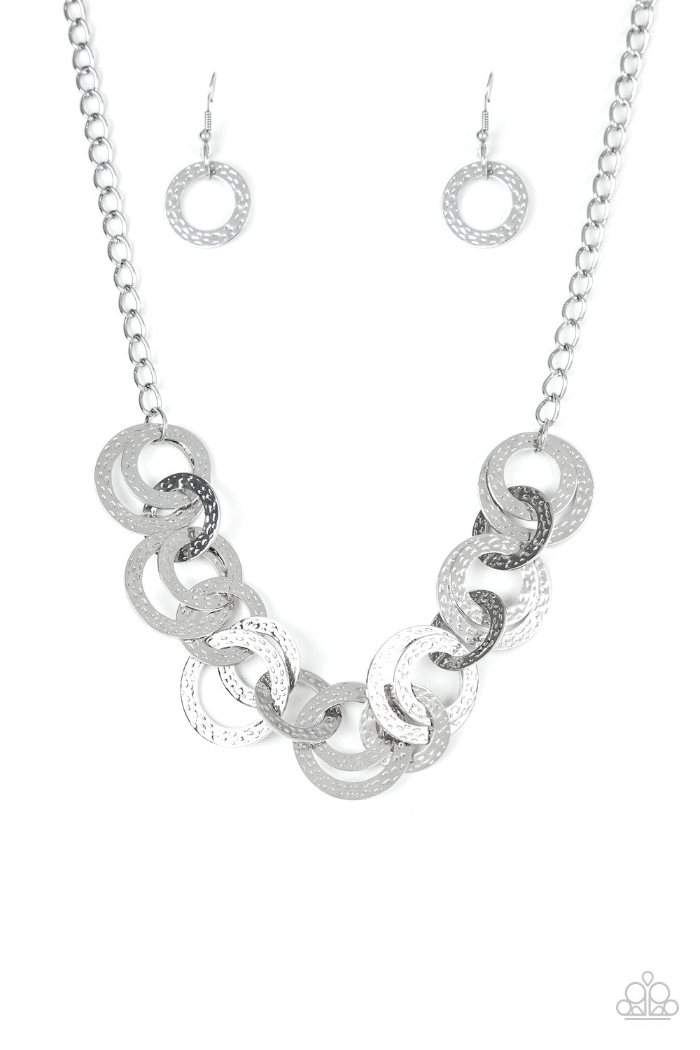 Treasure Tease - Silver Necklace Earring Set