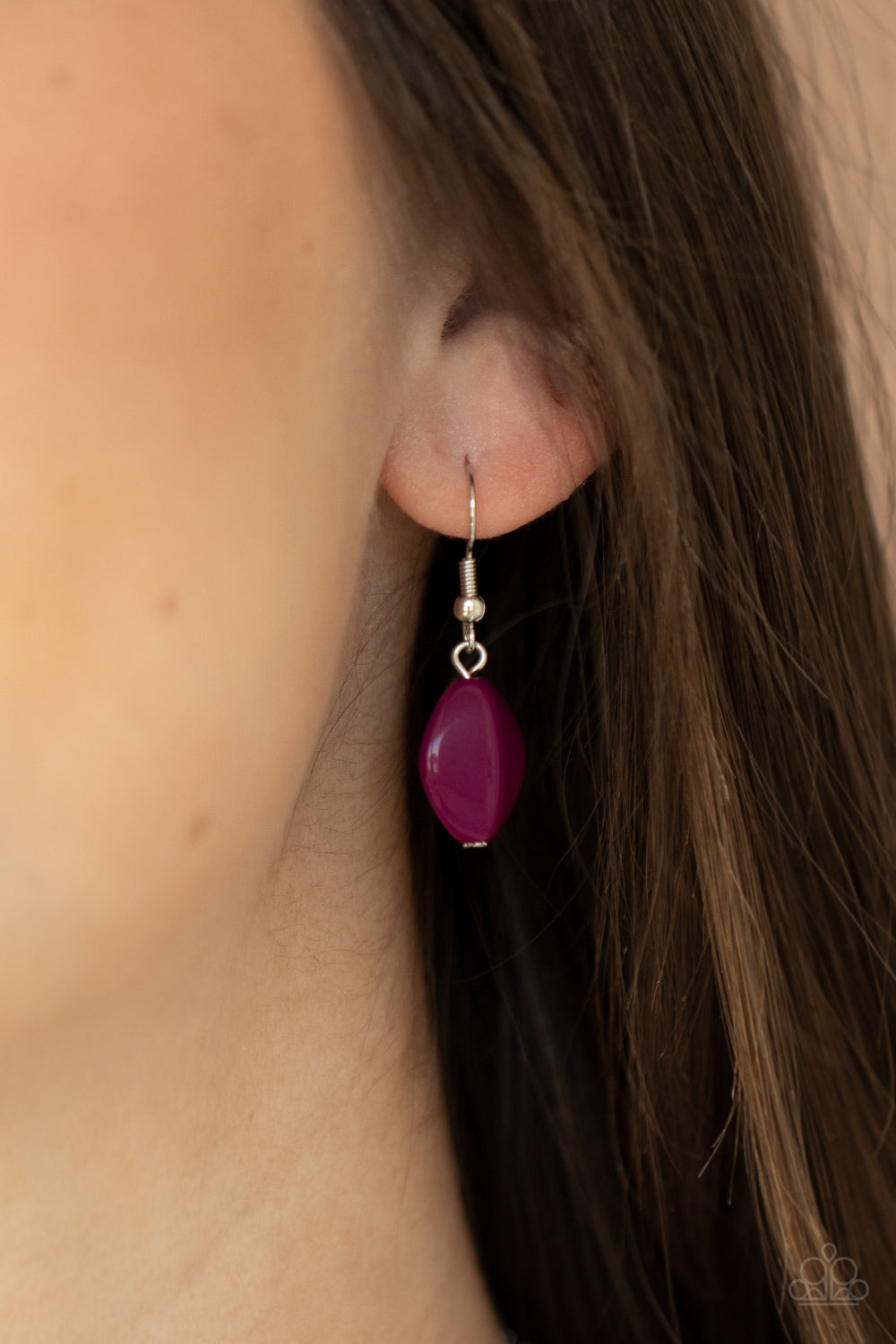 Two-Story Stunner - PurpleNecklace Earring Set