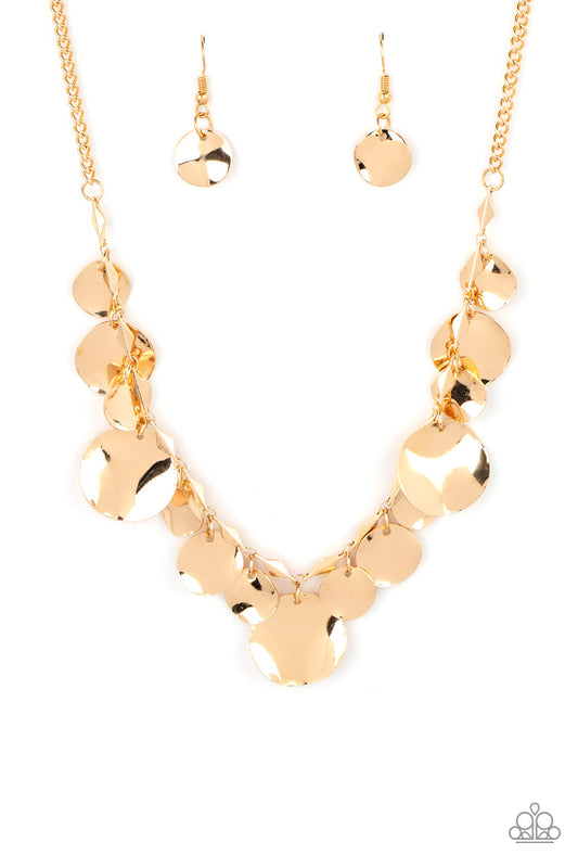 GLISTEN Closely - Gold Necklace Earring Set