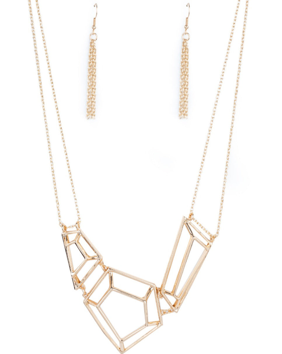 3D Drama - Gold Necklace Set