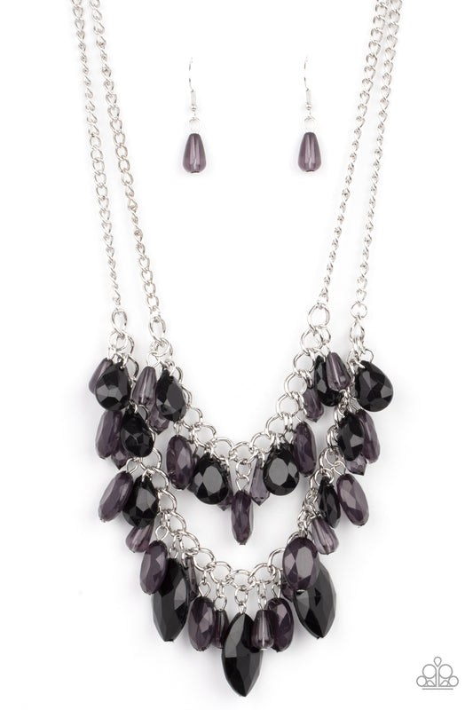 Midsummer Mixer - Black Necklace And Earring Set