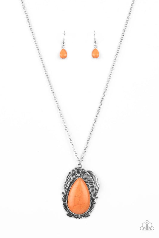 Tropical Mirage - Orange Necklace Earring Set