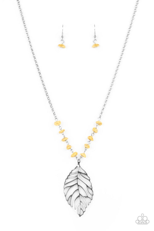 Roaming The Riverwalk - Yellow Necklace Earring Set