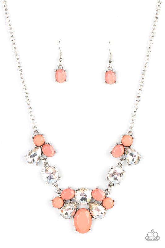 Ethereal Romance - Orange Necklace Earring Set