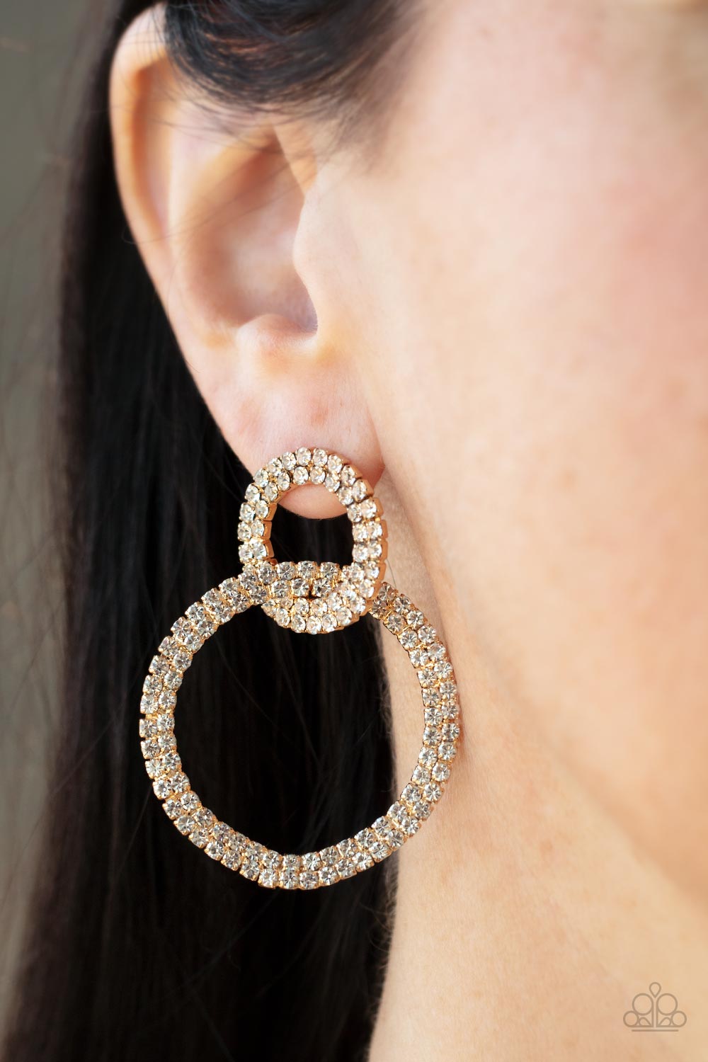 Intensely Icy - Gold Post Earring