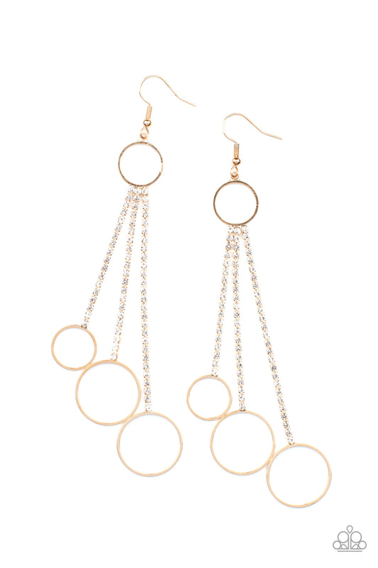 Demurely Dazzling - Gold Earrings