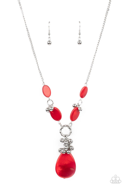 Summer Idol - Red Necklace Earring Set