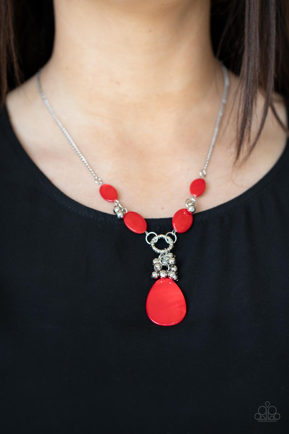 Summer Idol - Red Necklace Earring Set