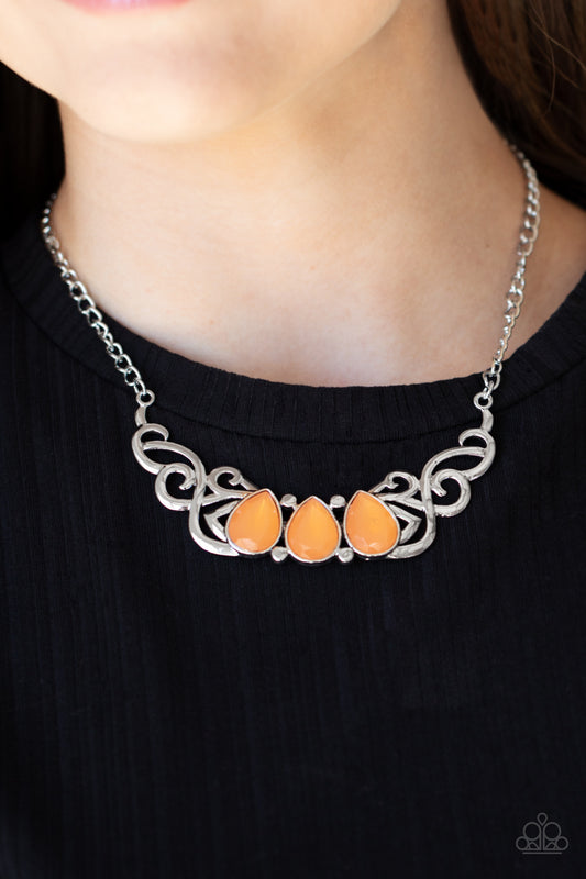 Heavenly Happenstance - Orange Necklace Earring Set