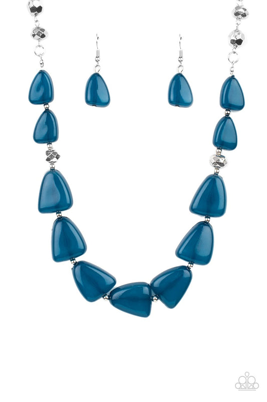 Tenaciously Tangy - Blue Necklace Earring Set