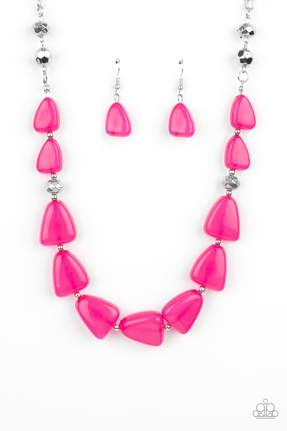 Tenaciously Tangy - Pink Necklace Earring Set