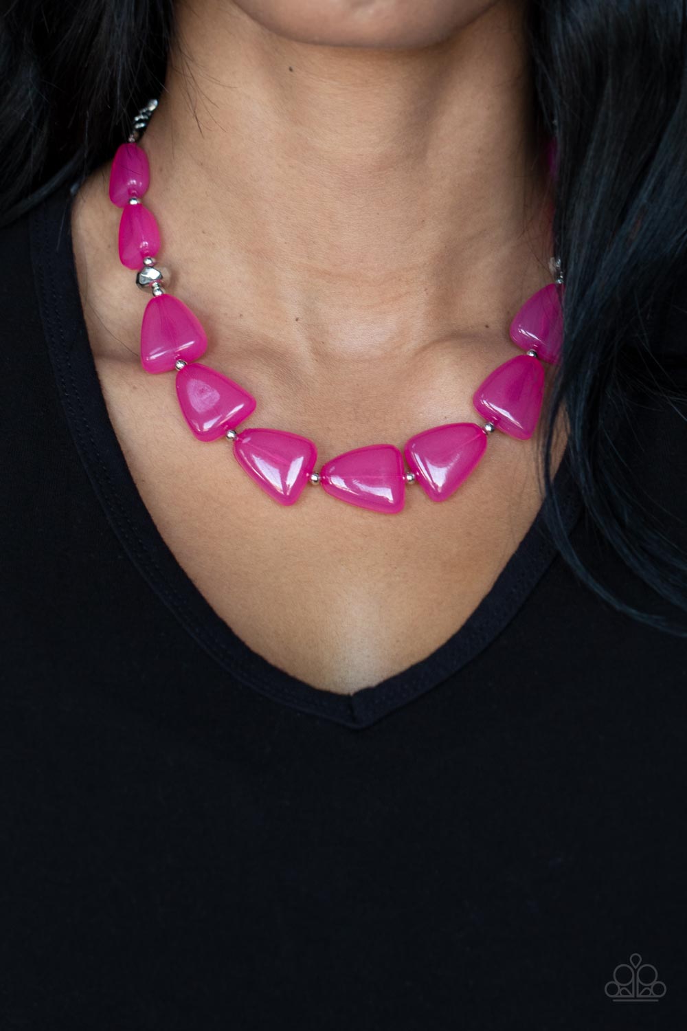 Tenaciously Tangy - Pink Necklace Earring Set