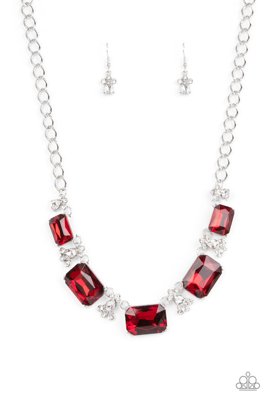 Flawlessly Famous  Red Necklace Earrings Set