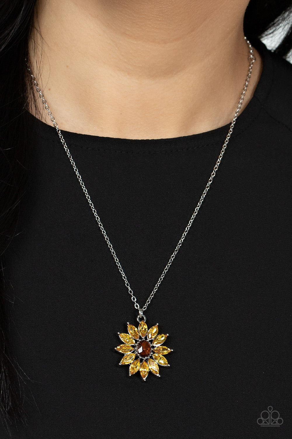 Formal Florals - Yellow Necklace Earring Set