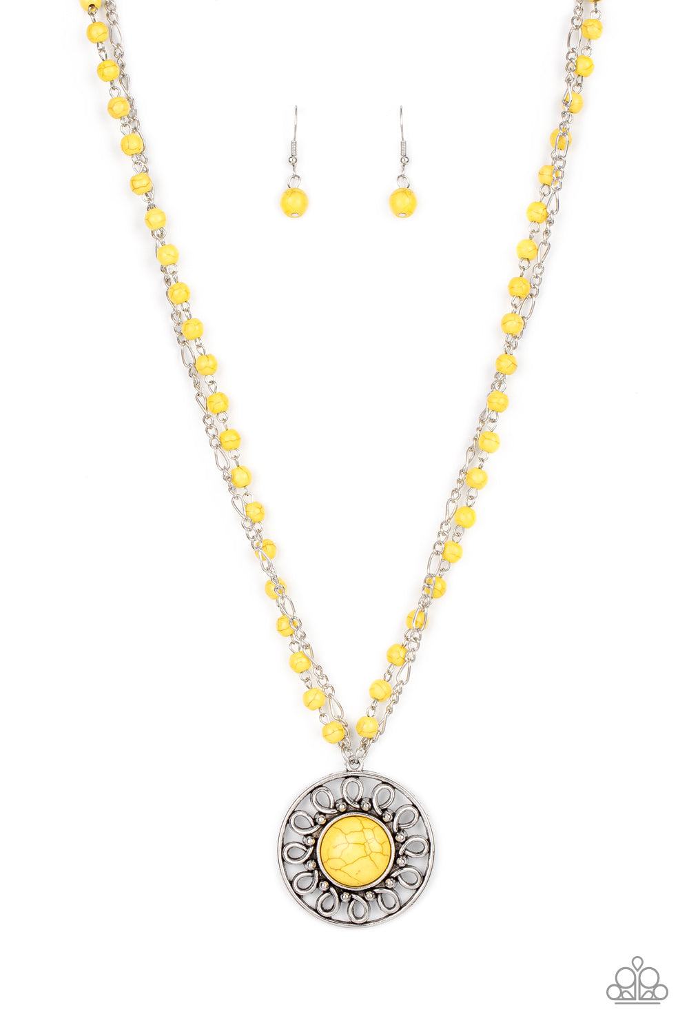 Sahara Suburb - Yellow Necklace Earring Set