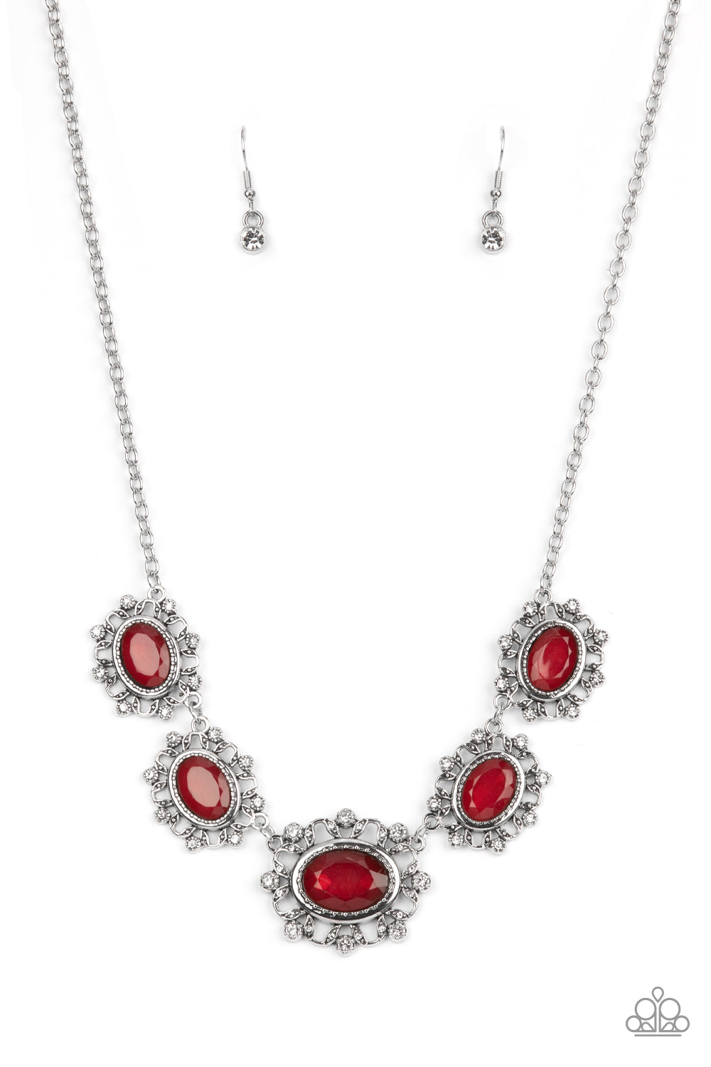 Meadow Wedding - Red Necklace Earring Set