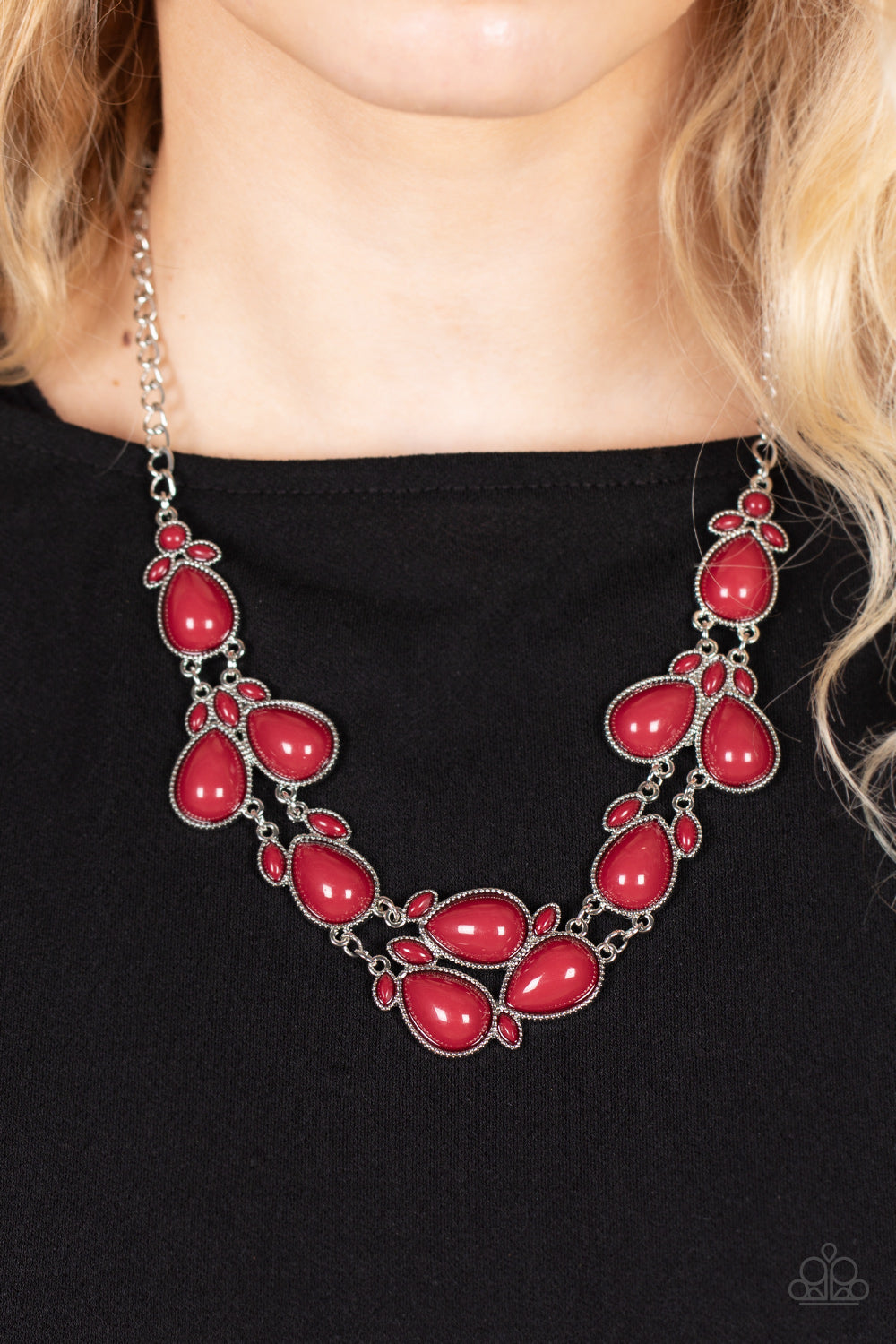 Botanical Banquet - Red Necklace Earring Set