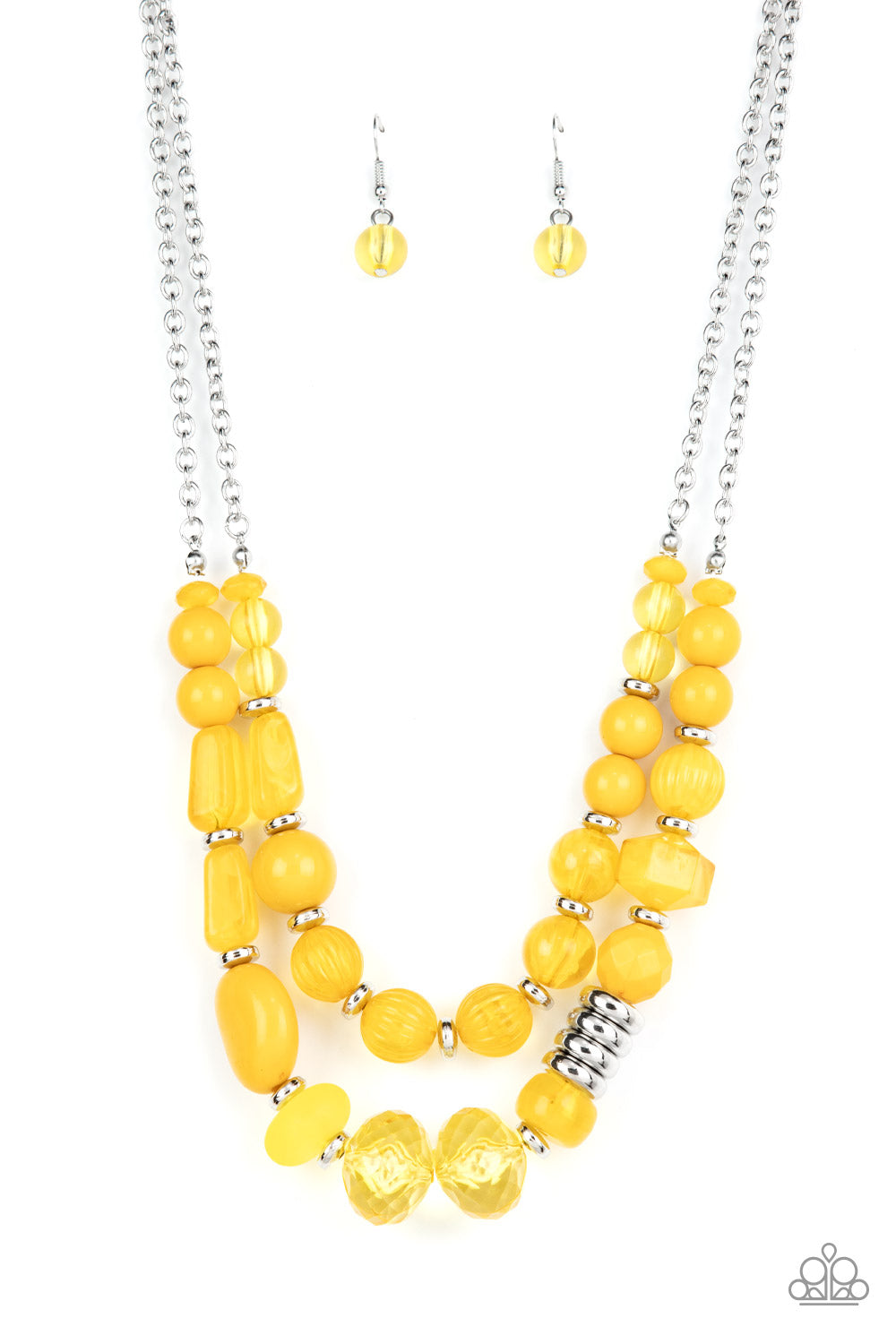 Pina Colada Paradise - Yellow  Necklace Earring Set