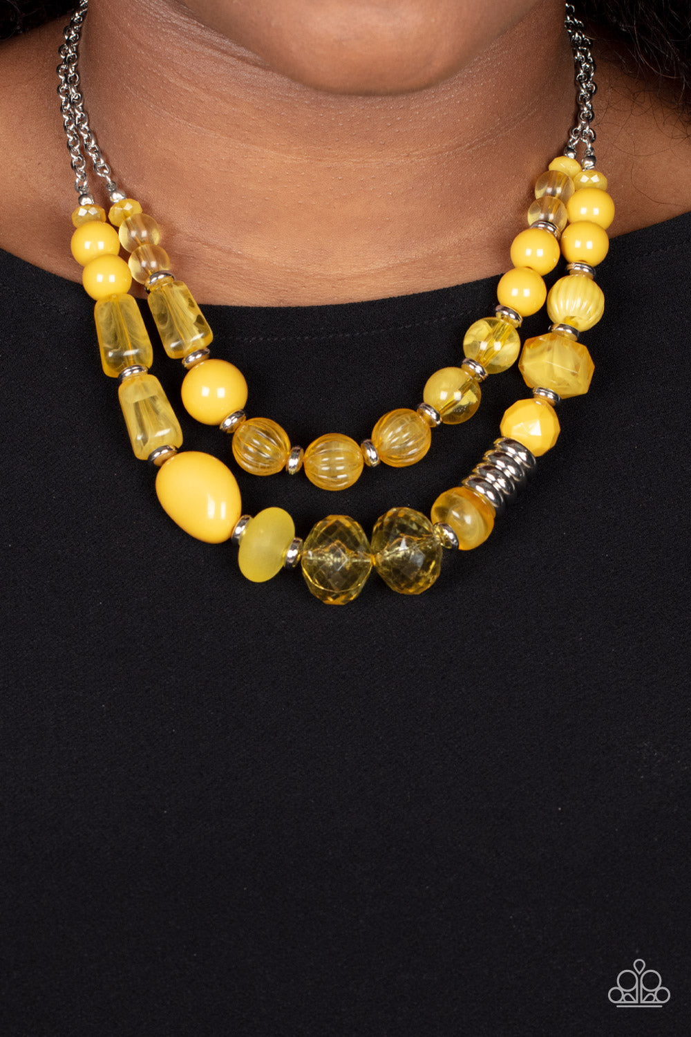 Pina Colada Paradise - Yellow  Necklace Earring Set