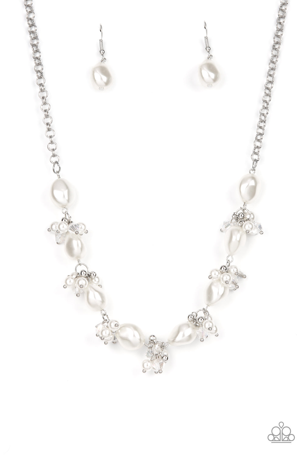 Rolling with the BRUNCHES - White Necklace Set