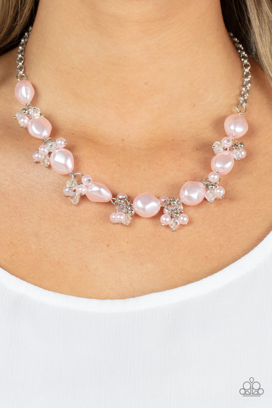 Rolling with the BRUNCHES - Pink Neck;ace Earring Set