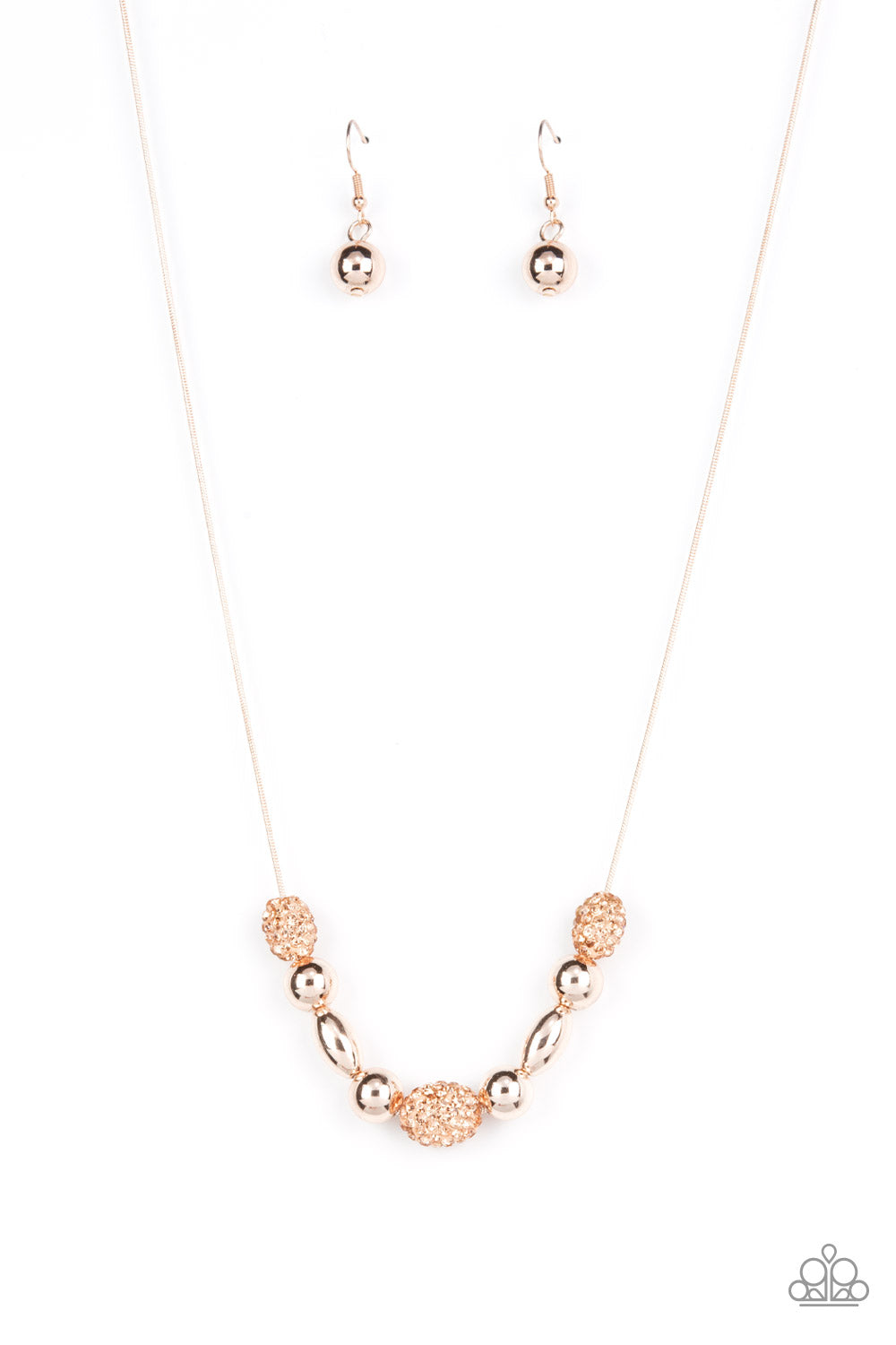 Space Glam - Rose Gold Necklace Earring Set